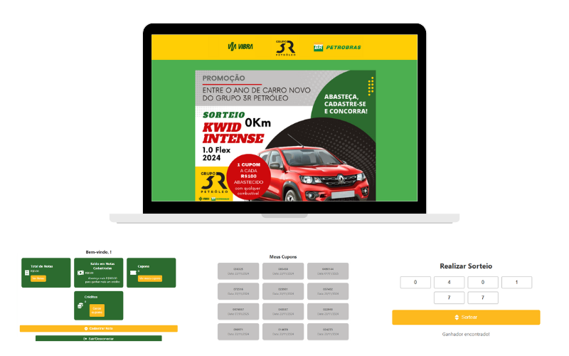 sistema de sorteio para posto de combustivel