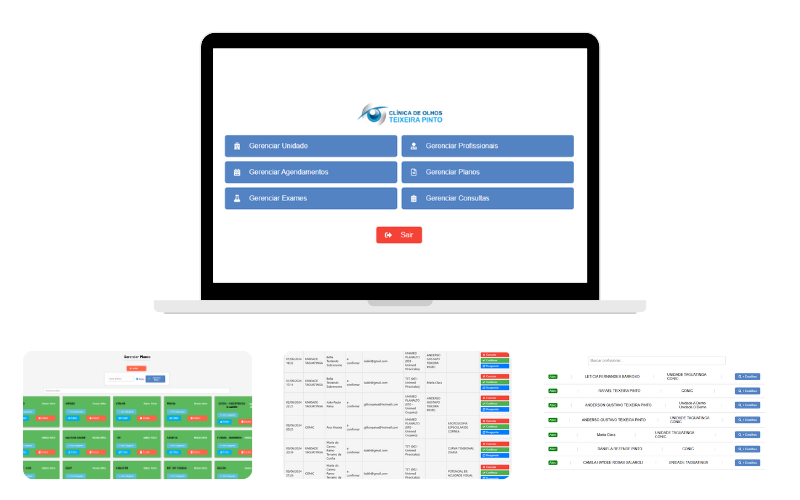 sistema de agendamento e consultas clinica de olhos teixeira pinto
